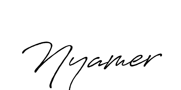 Nyamer stylish signature style. Best Handwritten Sign (Antro_Vectra_Bolder) for my name. Handwritten Signature Collection Ideas for my name Nyamer. Nyamer signature style 7 images and pictures png