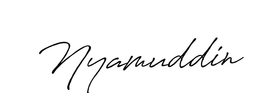 Design your own signature with our free online signature maker. With this signature software, you can create a handwritten (Antro_Vectra_Bolder) signature for name Nyamuddin. Nyamuddin signature style 7 images and pictures png