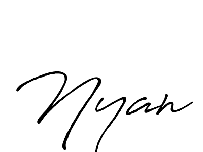 Nyan stylish signature style. Best Handwritten Sign (Antro_Vectra_Bolder) for my name. Handwritten Signature Collection Ideas for my name Nyan. Nyan signature style 7 images and pictures png
