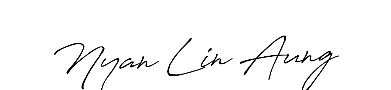 You can use this online signature creator to create a handwritten signature for the name Nyan Lin Aung. This is the best online autograph maker. Nyan Lin Aung signature style 7 images and pictures png