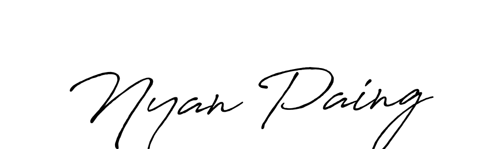 Create a beautiful signature design for name Nyan Paing. With this signature (Antro_Vectra_Bolder) fonts, you can make a handwritten signature for free. Nyan Paing signature style 7 images and pictures png