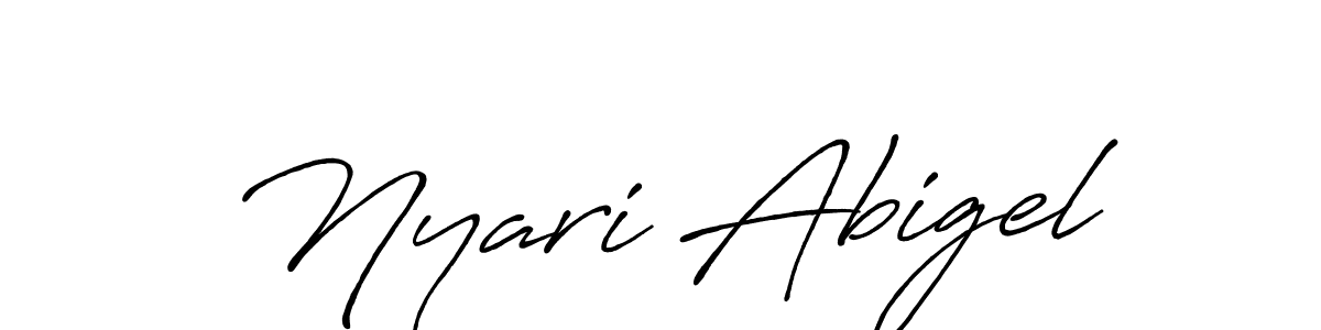 Create a beautiful signature design for name Nyari Abigel. With this signature (Antro_Vectra_Bolder) fonts, you can make a handwritten signature for free. Nyari Abigel signature style 7 images and pictures png