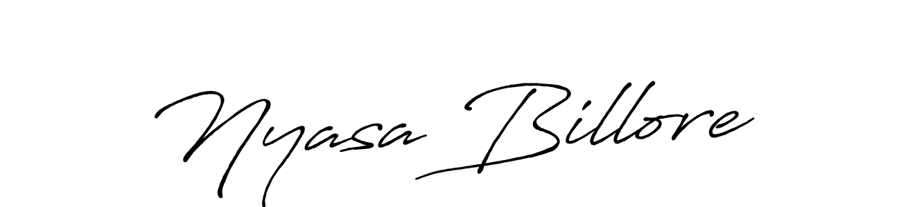 Design your own signature with our free online signature maker. With this signature software, you can create a handwritten (Antro_Vectra_Bolder) signature for name Nyasa Billore. Nyasa Billore signature style 7 images and pictures png