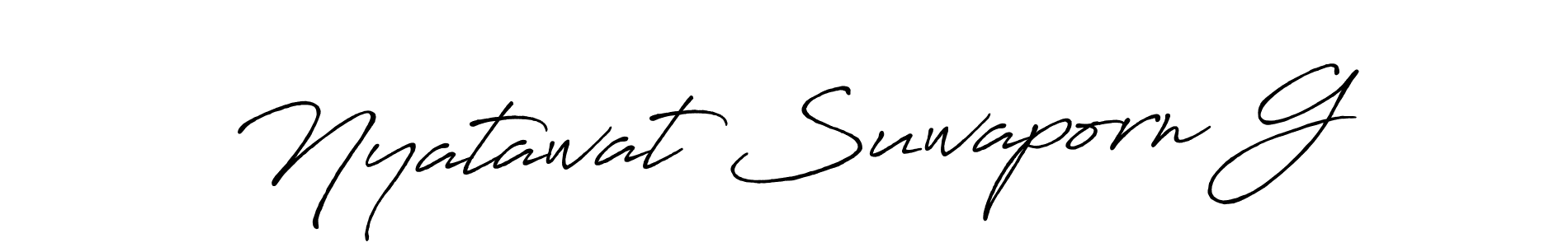 This is the best signature style for the Nyatawat Suwaporn G name. Also you like these signature font (Antro_Vectra_Bolder). Mix name signature. Nyatawat Suwaporn G signature style 7 images and pictures png