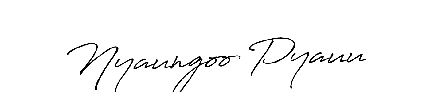 Antro_Vectra_Bolder is a professional signature style that is perfect for those who want to add a touch of class to their signature. It is also a great choice for those who want to make their signature more unique. Get Nyaungoo Pyauu name to fancy signature for free. Nyaungoo Pyauu signature style 7 images and pictures png