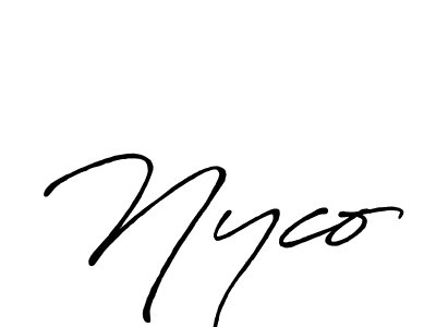 Nyco stylish signature style. Best Handwritten Sign (Antro_Vectra_Bolder) for my name. Handwritten Signature Collection Ideas for my name Nyco. Nyco signature style 7 images and pictures png