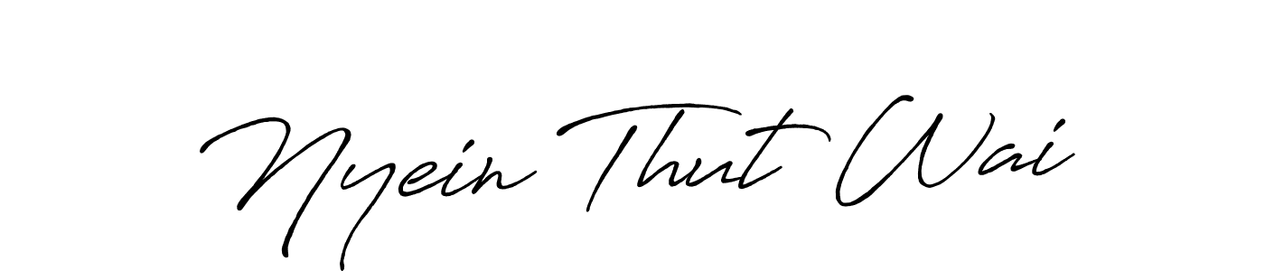 Also You can easily find your signature by using the search form. We will create Nyein Thut Wai name handwritten signature images for you free of cost using Antro_Vectra_Bolder sign style. Nyein Thut Wai signature style 7 images and pictures png