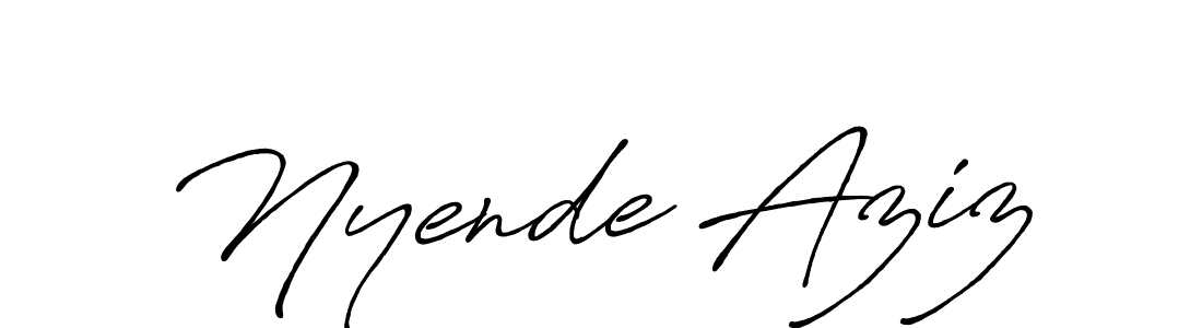 You can use this online signature creator to create a handwritten signature for the name Nyende Aziz. This is the best online autograph maker. Nyende Aziz signature style 7 images and pictures png