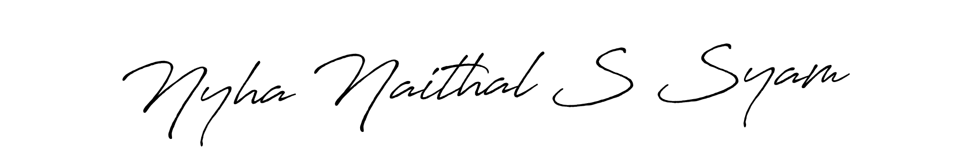 Make a beautiful signature design for name Nyha Naithal S Syam. Use this online signature maker to create a handwritten signature for free. Nyha Naithal S Syam signature style 7 images and pictures png