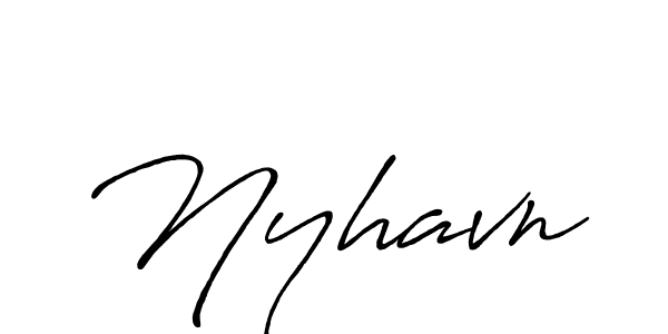 How to make Nyhavn name signature. Use Antro_Vectra_Bolder style for creating short signs online. This is the latest handwritten sign. Nyhavn signature style 7 images and pictures png