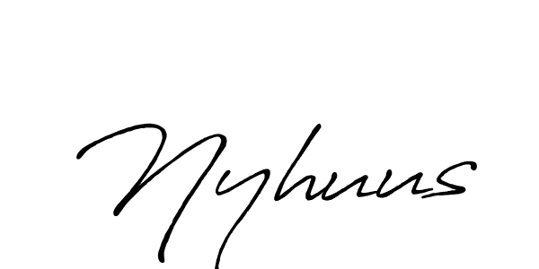 How to make Nyhuus signature? Antro_Vectra_Bolder is a professional autograph style. Create handwritten signature for Nyhuus name. Nyhuus signature style 7 images and pictures png