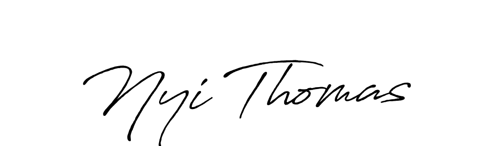 Make a beautiful signature design for name Nyi Thomas. With this signature (Antro_Vectra_Bolder) style, you can create a handwritten signature for free. Nyi Thomas signature style 7 images and pictures png