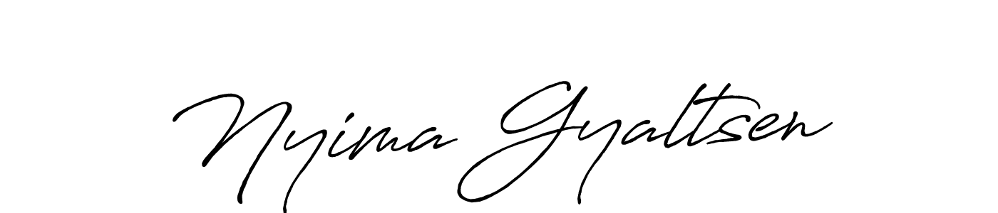 How to make Nyima Gyaltsen signature? Antro_Vectra_Bolder is a professional autograph style. Create handwritten signature for Nyima Gyaltsen name. Nyima Gyaltsen signature style 7 images and pictures png