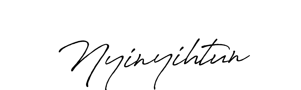Use a signature maker to create a handwritten signature online. With this signature software, you can design (Antro_Vectra_Bolder) your own signature for name Nyinyihtun. Nyinyihtun signature style 7 images and pictures png