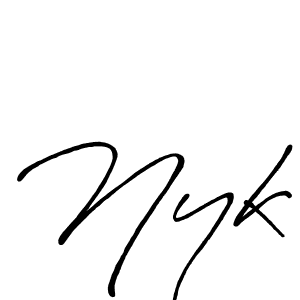 Nyk stylish signature style. Best Handwritten Sign (Antro_Vectra_Bolder) for my name. Handwritten Signature Collection Ideas for my name Nyk. Nyk signature style 7 images and pictures png