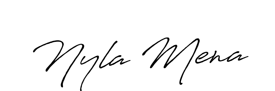 Also we have Nyla Mena name is the best signature style. Create professional handwritten signature collection using Antro_Vectra_Bolder autograph style. Nyla Mena signature style 7 images and pictures png