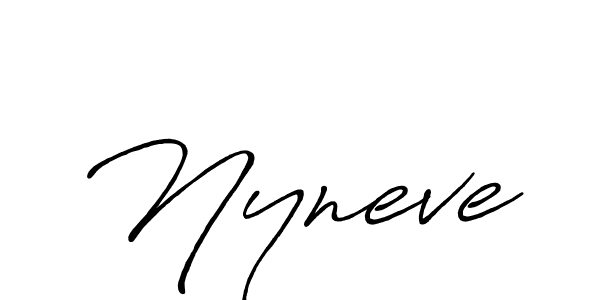 Use a signature maker to create a handwritten signature online. With this signature software, you can design (Antro_Vectra_Bolder) your own signature for name Nyneve. Nyneve signature style 7 images and pictures png