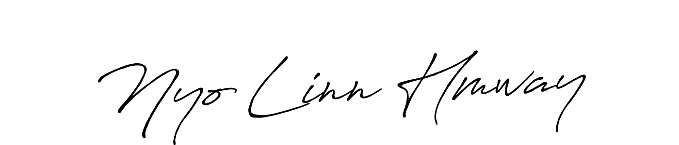 Similarly Antro_Vectra_Bolder is the best handwritten signature design. Signature creator online .You can use it as an online autograph creator for name Nyo Linn Hmway. Nyo Linn Hmway signature style 7 images and pictures png