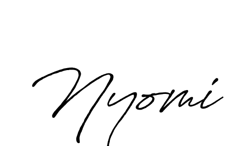 Use a signature maker to create a handwritten signature online. With this signature software, you can design (Antro_Vectra_Bolder) your own signature for name Nyomi. Nyomi signature style 7 images and pictures png
