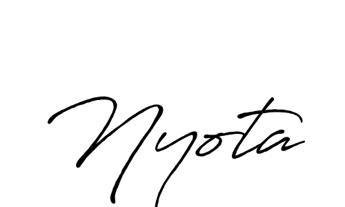How to make Nyota signature? Antro_Vectra_Bolder is a professional autograph style. Create handwritten signature for Nyota name. Nyota signature style 7 images and pictures png