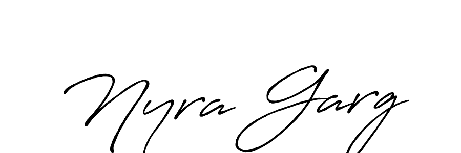 Create a beautiful signature design for name Nyra Garg. With this signature (Antro_Vectra_Bolder) fonts, you can make a handwritten signature for free. Nyra Garg signature style 7 images and pictures png