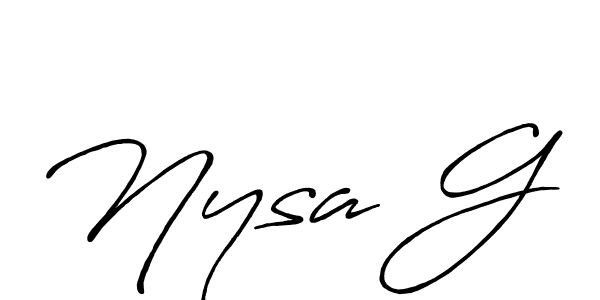Nysa G stylish signature style. Best Handwritten Sign (Antro_Vectra_Bolder) for my name. Handwritten Signature Collection Ideas for my name Nysa G. Nysa G signature style 7 images and pictures png