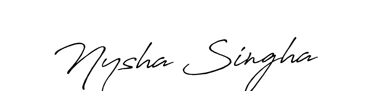 Make a beautiful signature design for name Nysha Singha. With this signature (Antro_Vectra_Bolder) style, you can create a handwritten signature for free. Nysha Singha signature style 7 images and pictures png