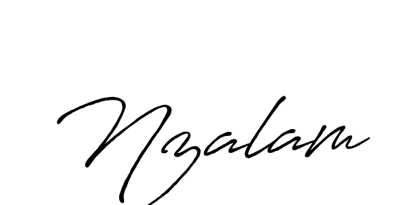 Use a signature maker to create a handwritten signature online. With this signature software, you can design (Antro_Vectra_Bolder) your own signature for name Nzalam. Nzalam signature style 7 images and pictures png