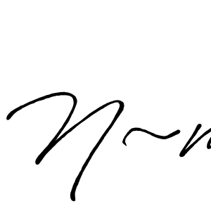 How to Draw N~m signature style? Antro_Vectra_Bolder is a latest design signature styles for name N~m. N~m signature style 7 images and pictures png