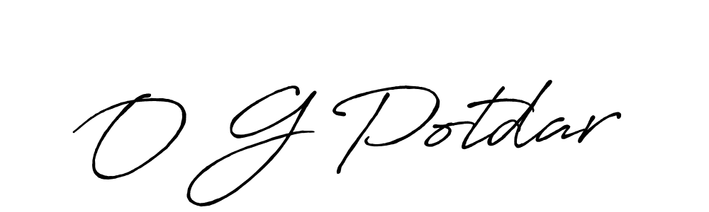 O G Potdar stylish signature style. Best Handwritten Sign (Antro_Vectra_Bolder) for my name. Handwritten Signature Collection Ideas for my name O G Potdar. O G Potdar signature style 7 images and pictures png