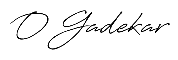 A dynamic signature style for O Gadekar using Antro_Vectra_Bolder script. Designed to look authentic, handwritten, and professional. O Gadekar signature style 7 images and pictures png