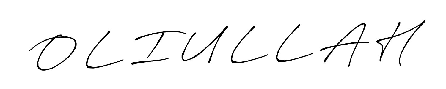 The best way (Antro_Vectra_Bolder) to make a short signature is to pick only two or three words in your name. The name O L I U L L A H include a total of six letters. For converting this name. O L I U L L A H signature style 7 images and pictures png