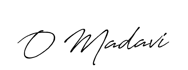 How to make O Madavi name signature. Use Antro_Vectra_Bolder style for creating short signs online. This is the latest handwritten sign. O Madavi signature style 7 images and pictures png