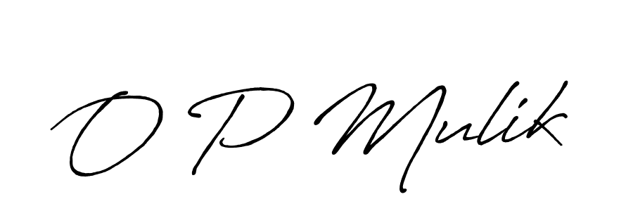 Also we have O P Mulik name is the best signature style. Create professional handwritten signature collection using Antro_Vectra_Bolder autograph style. O P Mulik signature style 7 images and pictures png