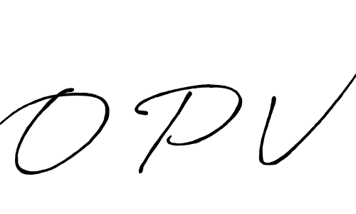 Make a beautiful signature design for name O P V. With this signature (Antro_Vectra_Bolder) style, you can create a handwritten signature for free. O P V signature style 7 images and pictures png