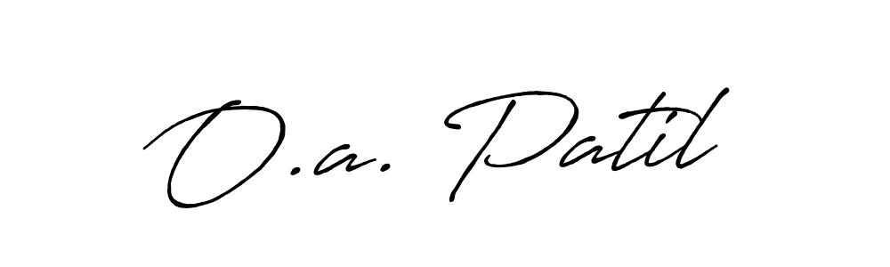 if you are searching for the best signature style for your name O.a. Patil. so please give up your signature search. here we have designed multiple signature styles  using Antro_Vectra_Bolder. O.a. Patil signature style 7 images and pictures png