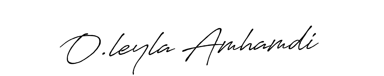 How to make O.leyla Amhamdi name signature. Use Antro_Vectra_Bolder style for creating short signs online. This is the latest handwritten sign. O.leyla Amhamdi signature style 7 images and pictures png