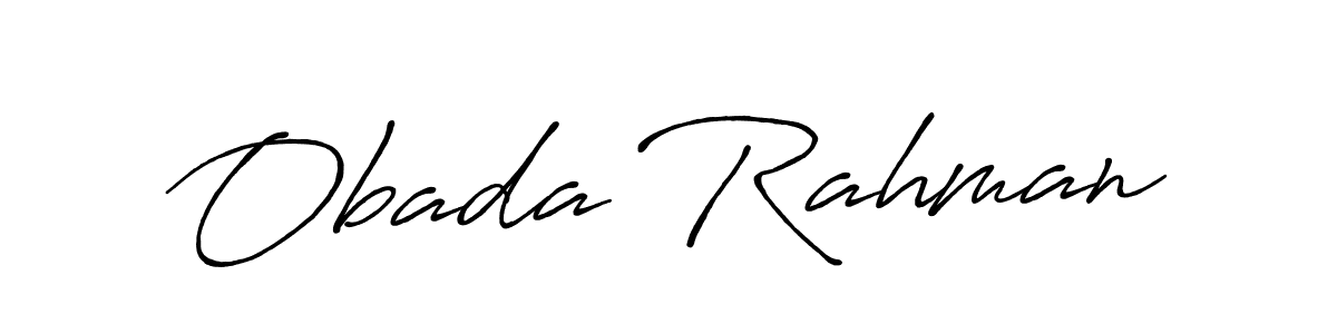 Make a beautiful signature design for name Obada Rahman. With this signature (Antro_Vectra_Bolder) style, you can create a handwritten signature for free. Obada Rahman signature style 7 images and pictures png