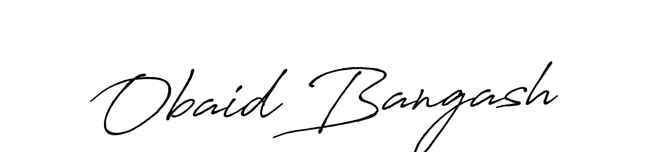 How to make Obaid Bangash name signature. Use Antro_Vectra_Bolder style for creating short signs online. This is the latest handwritten sign. Obaid Bangash signature style 7 images and pictures png