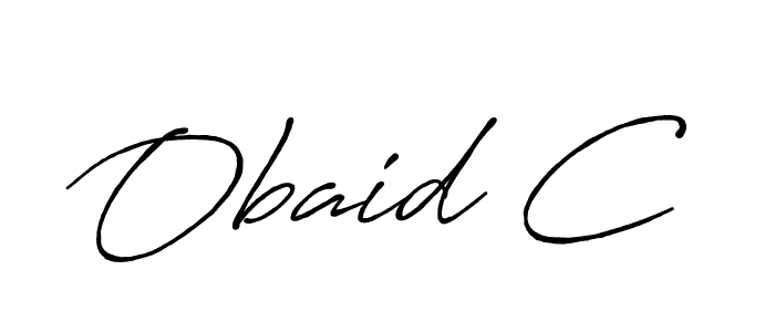 You should practise on your own different ways (Antro_Vectra_Bolder) to write your name (Obaid C) in signature. don't let someone else do it for you. Obaid C signature style 7 images and pictures png