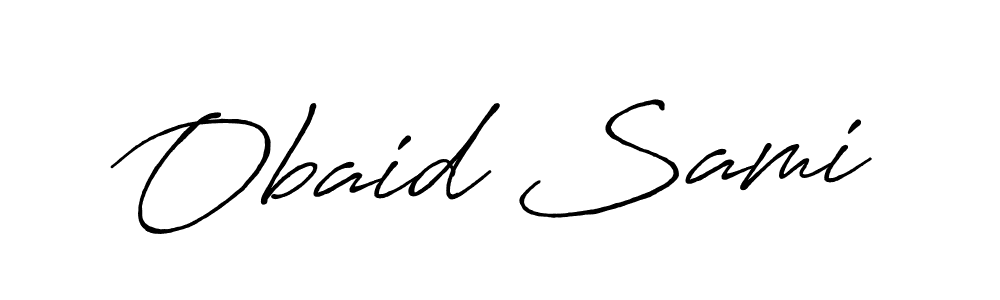 Create a beautiful signature design for name Obaid Sami. With this signature (Antro_Vectra_Bolder) fonts, you can make a handwritten signature for free. Obaid Sami signature style 7 images and pictures png