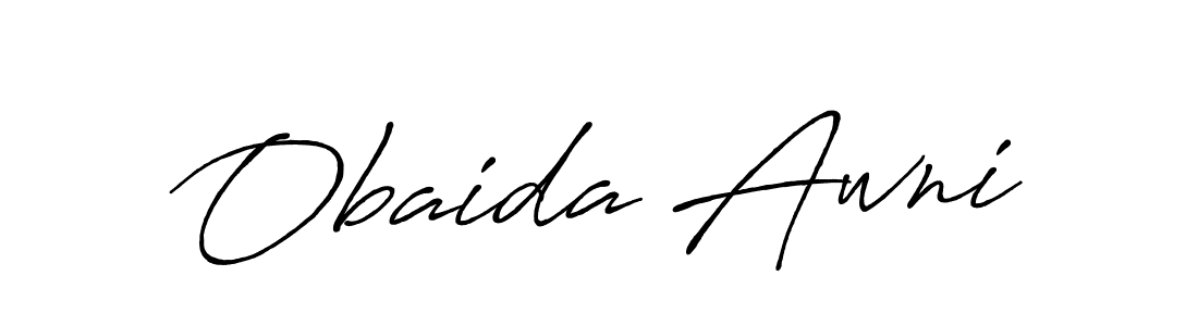 How to make Obaida Awni signature? Antro_Vectra_Bolder is a professional autograph style. Create handwritten signature for Obaida Awni name. Obaida Awni signature style 7 images and pictures png