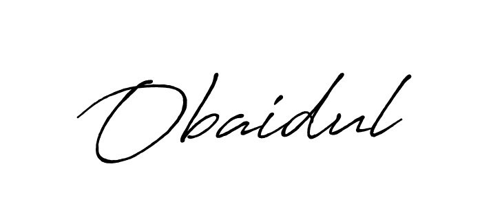 Use a signature maker to create a handwritten signature online. With this signature software, you can design (Antro_Vectra_Bolder) your own signature for name Obaidul. Obaidul signature style 7 images and pictures png