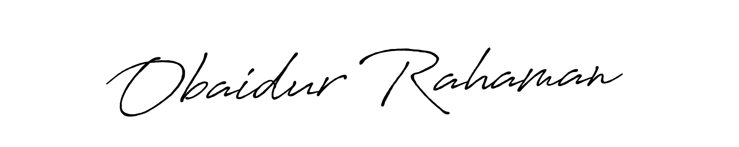 Make a beautiful signature design for name Obaidur Rahaman. With this signature (Antro_Vectra_Bolder) style, you can create a handwritten signature for free. Obaidur Rahaman signature style 7 images and pictures png