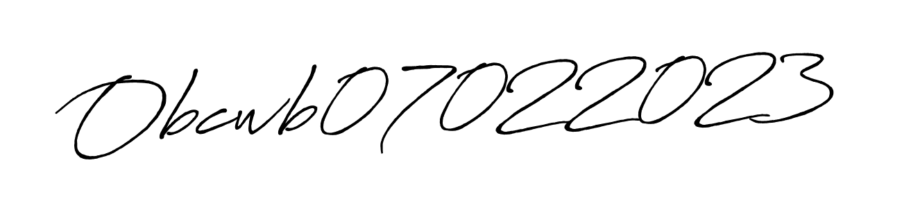 The best way (Antro_Vectra_Bolder) to make a short signature is to pick only two or three words in your name. The name Obcwb07022023 include a total of six letters. For converting this name. Obcwb07022023 signature style 7 images and pictures png