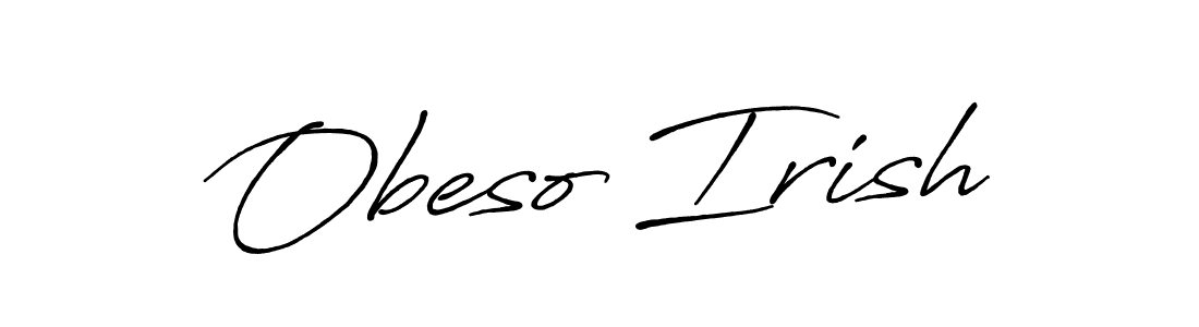 The best way (Antro_Vectra_Bolder) to make a short signature is to pick only two or three words in your name. The name Obeso Irish include a total of six letters. For converting this name. Obeso Irish signature style 7 images and pictures png