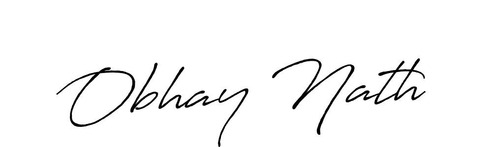 Also we have Obhay Nath name is the best signature style. Create professional handwritten signature collection using Antro_Vectra_Bolder autograph style. Obhay Nath signature style 7 images and pictures png