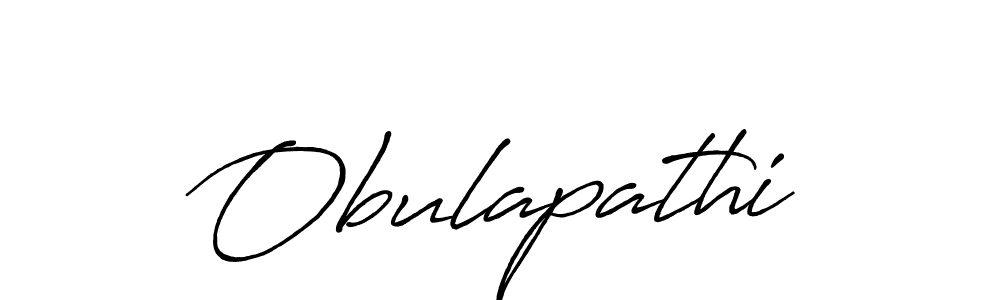 Use a signature maker to create a handwritten signature online. With this signature software, you can design (Antro_Vectra_Bolder) your own signature for name Obulapathi. Obulapathi signature style 7 images and pictures png