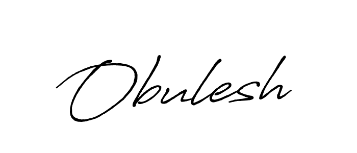 How to make Obulesh name signature. Use Antro_Vectra_Bolder style for creating short signs online. This is the latest handwritten sign. Obulesh signature style 7 images and pictures png