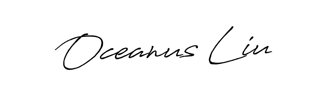 How to make Oceanus Liu name signature. Use Antro_Vectra_Bolder style for creating short signs online. This is the latest handwritten sign. Oceanus Liu signature style 7 images and pictures png